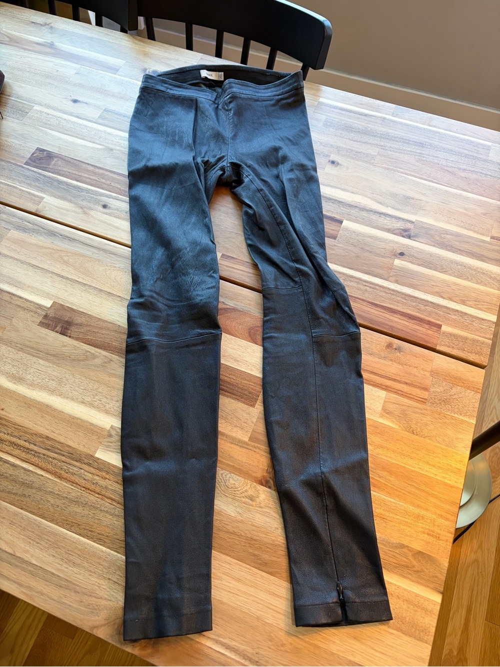 Vince Black Lamb Leather Pants, Size Small